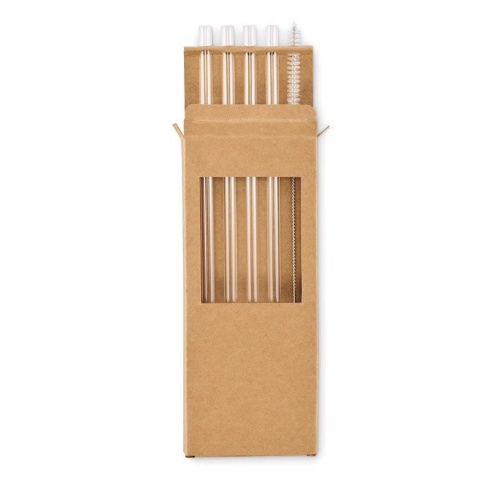 Glas Trinkhalme-Set GLAW - holz-235