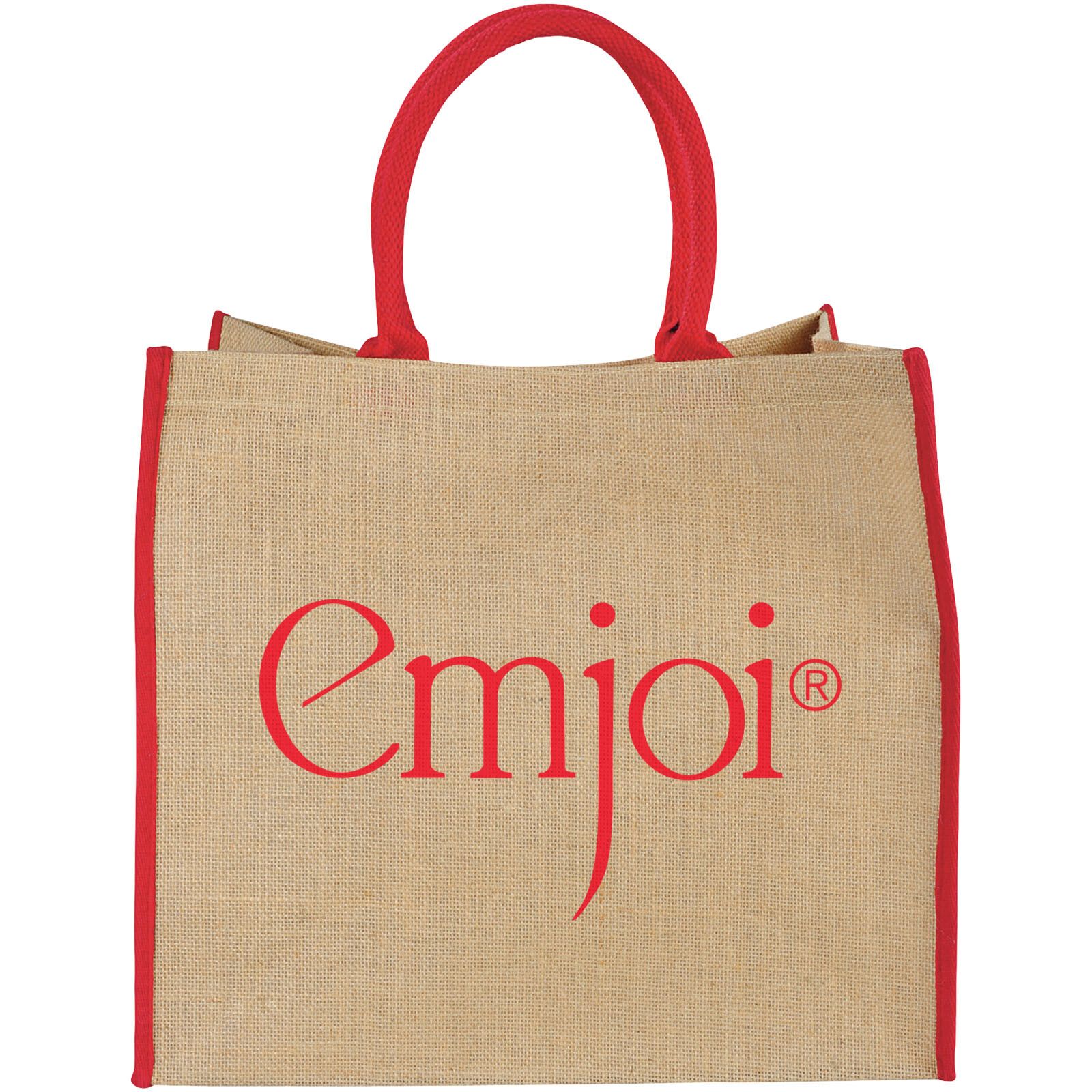 Harry farbige Jute Tragetasche 25L - natur -  rot-576