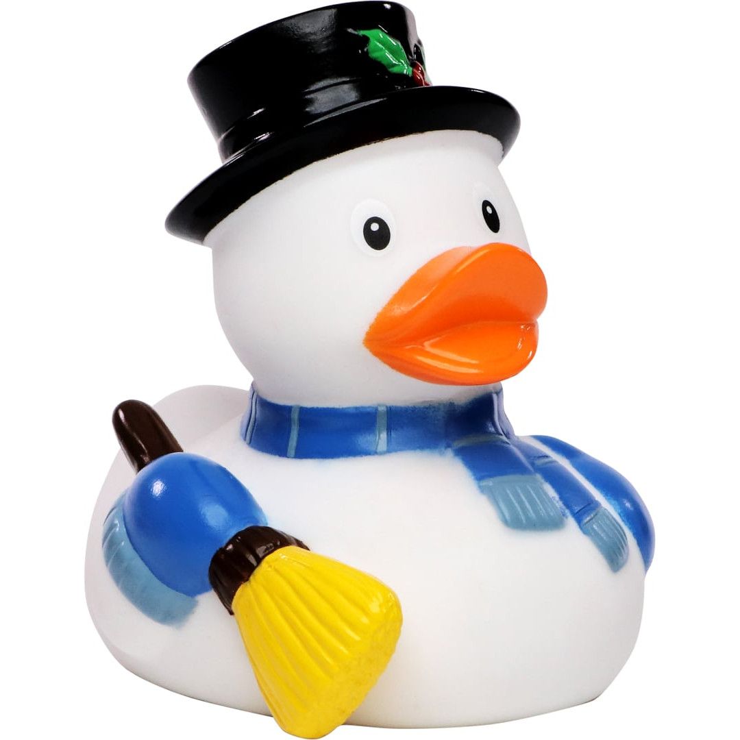 Quietsche-Ente Schneemann - weiß-505