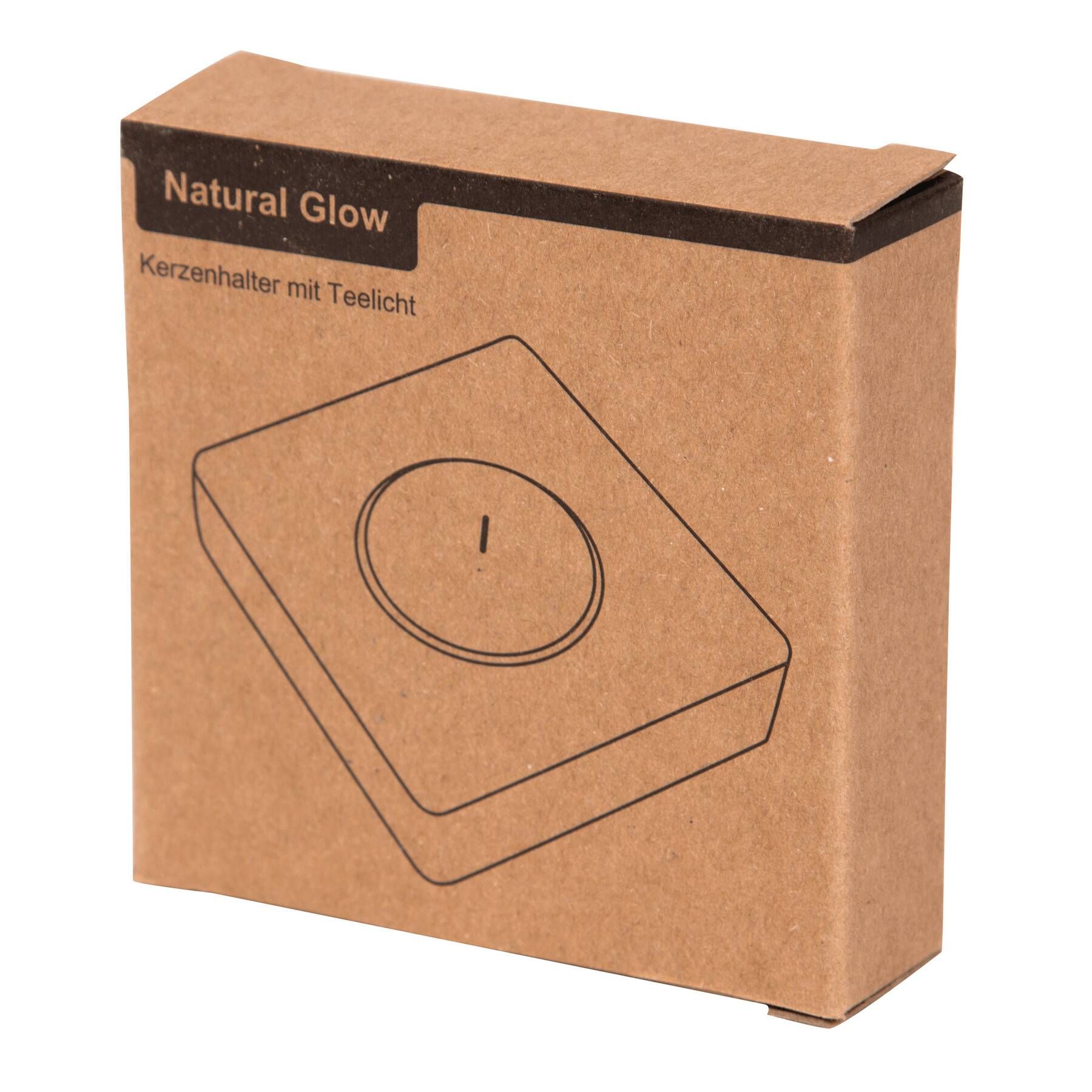 Teelichthalter NATURAL GLOW - braun-444