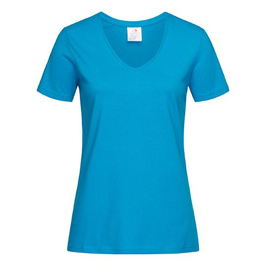 Classic-T V-Neck Women - ocean blue-372
