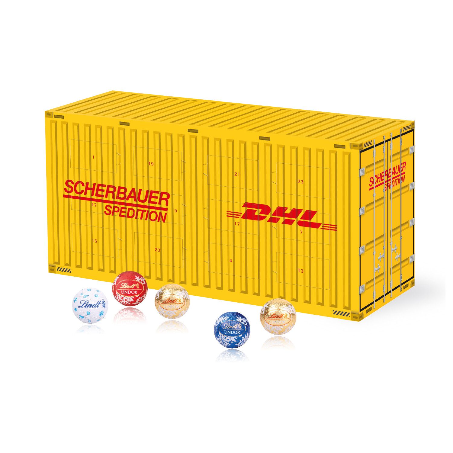3D Adventskalender "Container" mit Lindt Schokolade-824