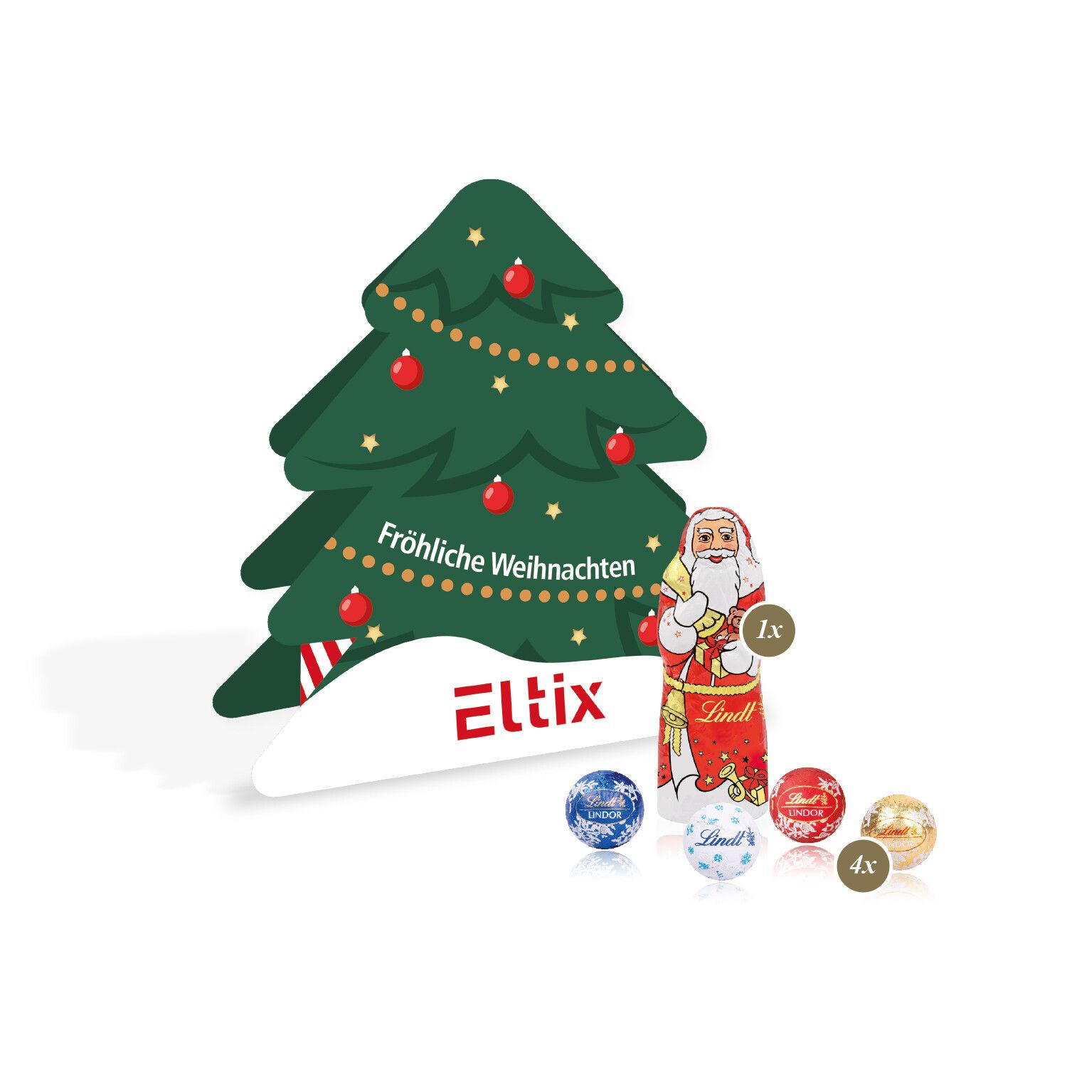 Präsent Tannenbaum mit Lindt Minis Und Nikolaus-213
