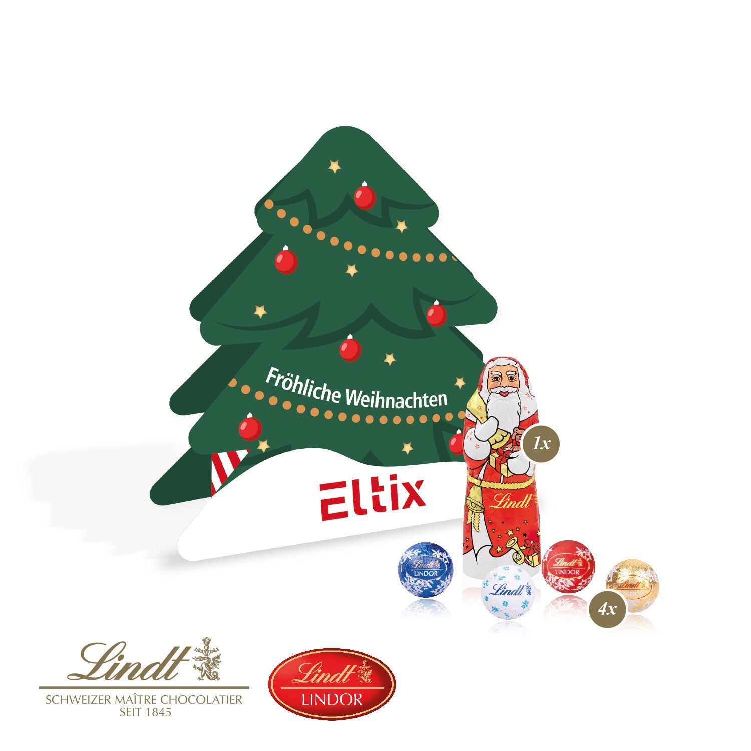 Präsent Tannenbaum mit Lindt Minis Und Nikolaus-213