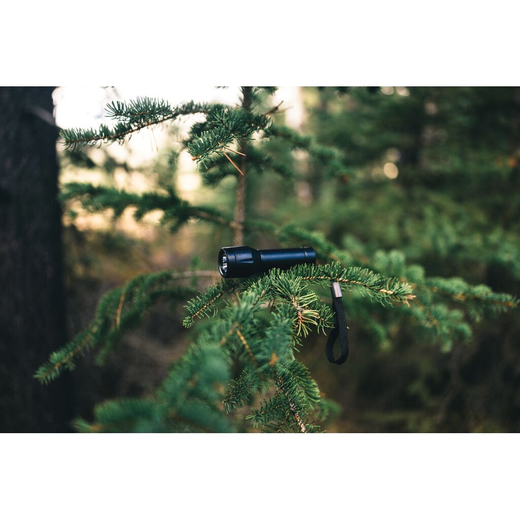 Flara USB-aufladbare Taschenlampe aus RCS recyceltem ABS - schwarz-453
