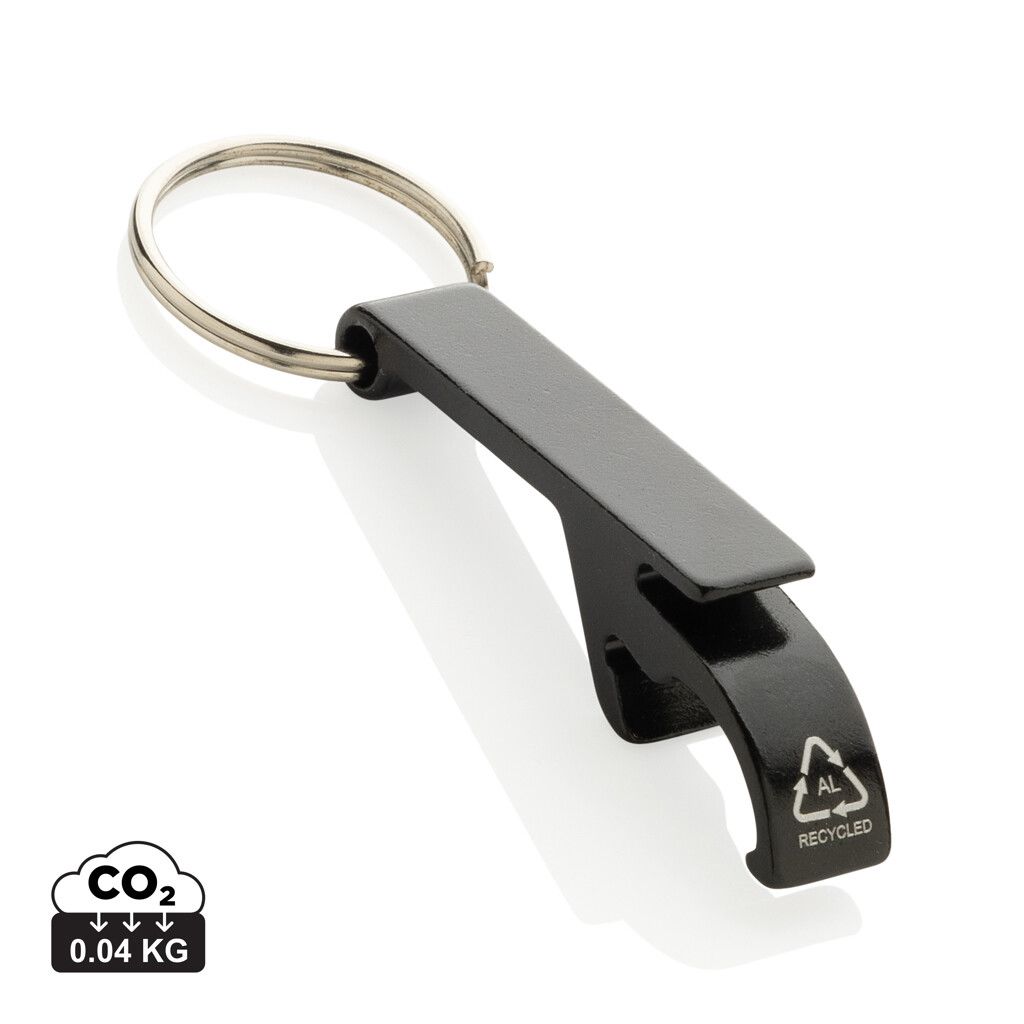 Flaschen- und Dosenöffner aus RCS recyceltem Aluminium - schwarz-616