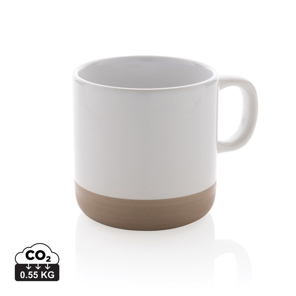 Becher aus glasiertem Keramik, 300ml - weiß-73
