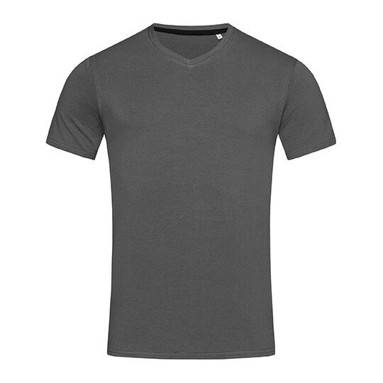 Stretch-T V-Neck - slate grey solid-596