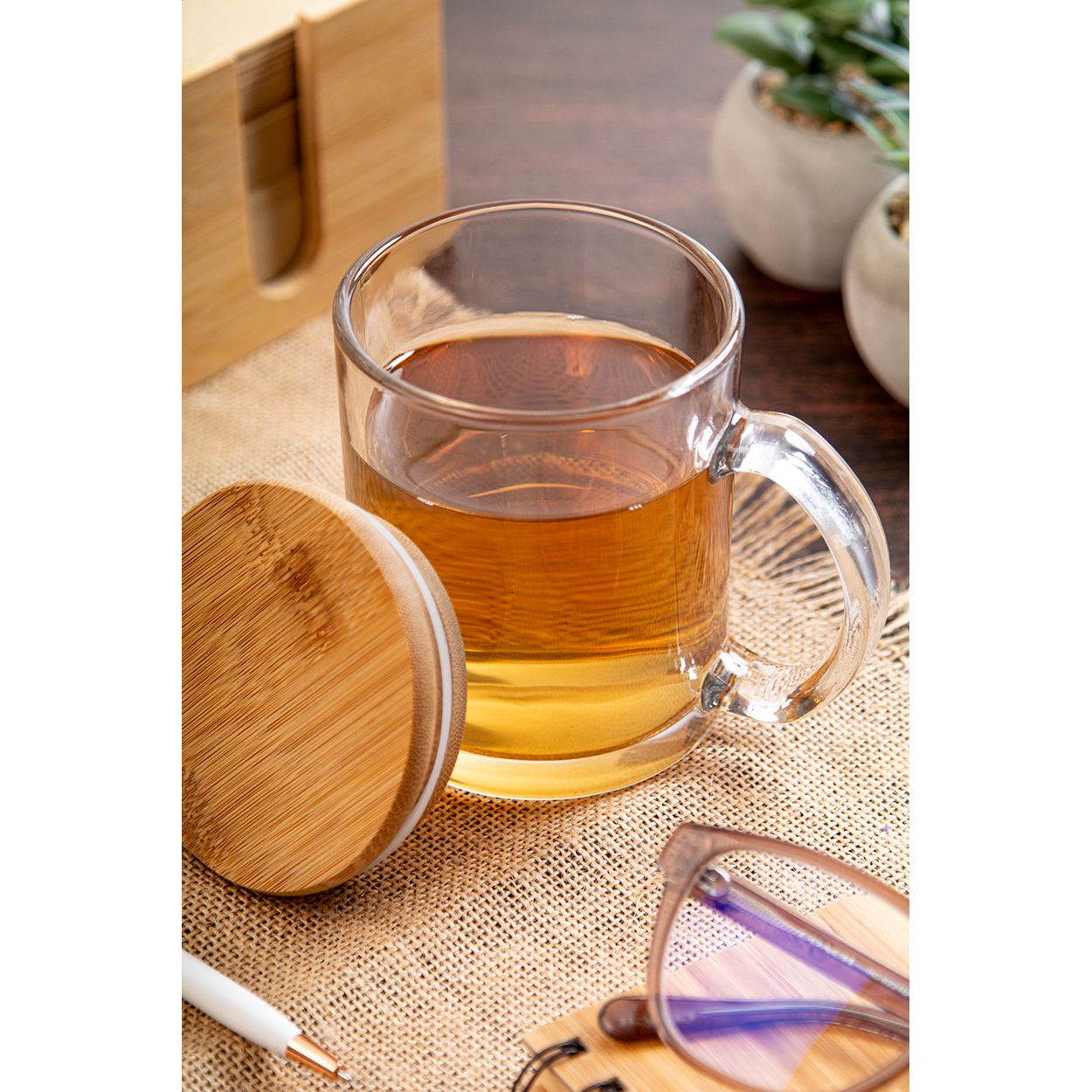 Strobba Tasse aus recyceltem Glas - transparent - natur-237