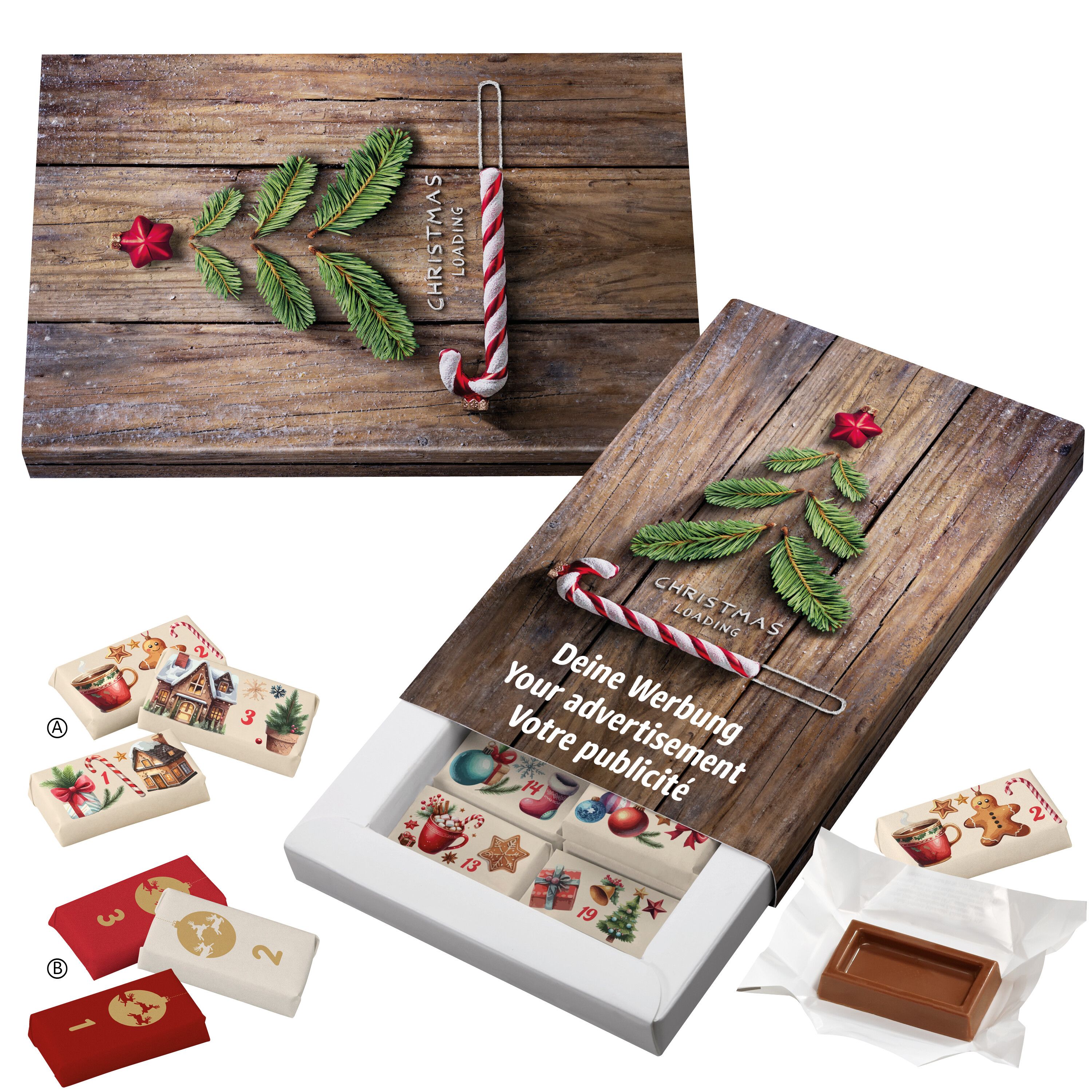 Schoko-Naps-Schuber-Adventskalender, personalisierbares Standardmotiv-369