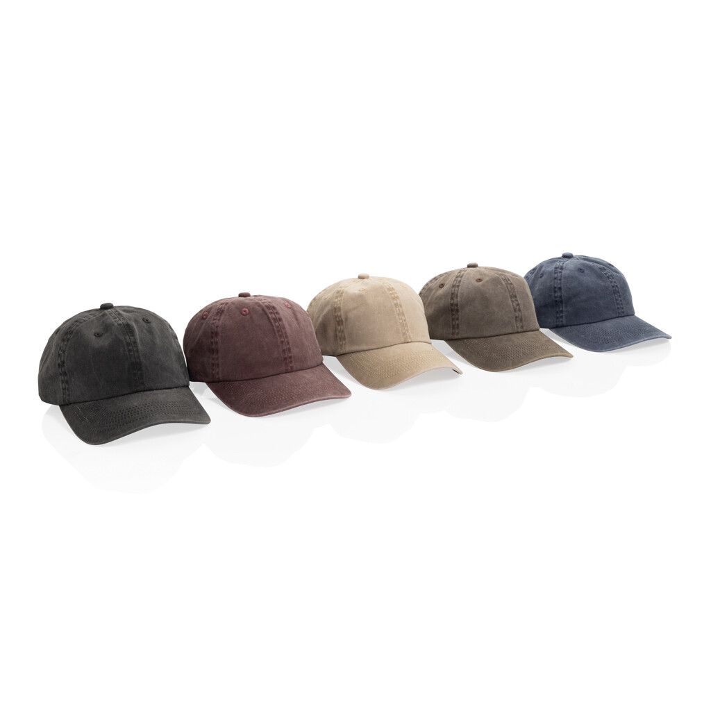 BEAU AWARE™ Washed 6-Panel Kappe aus 270gr/m² Baumwolltwill - maroon-96