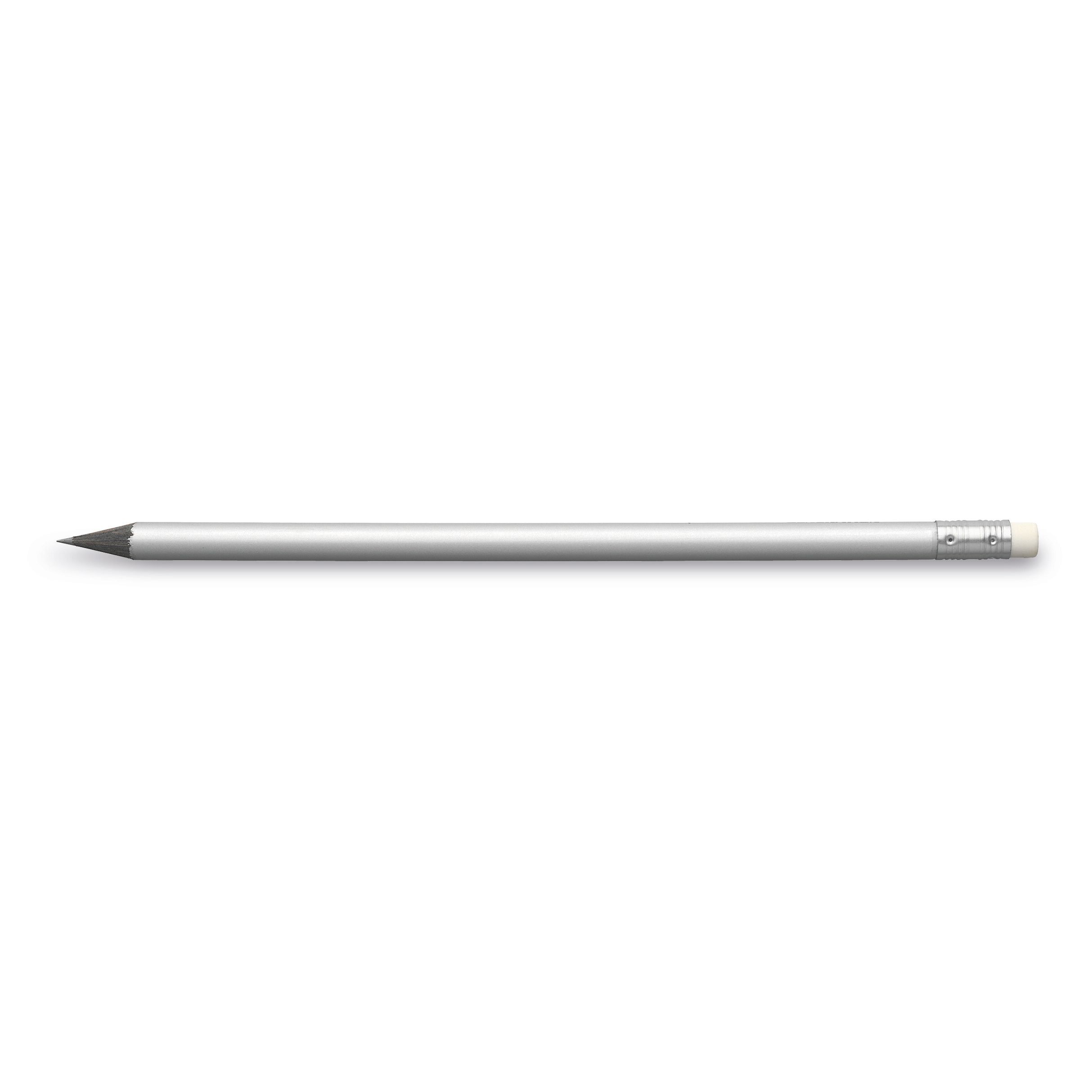 Design Bleistift mit Radiertip - silber-676