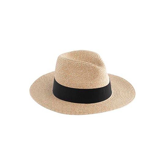Straw Fedora - natural - black-757