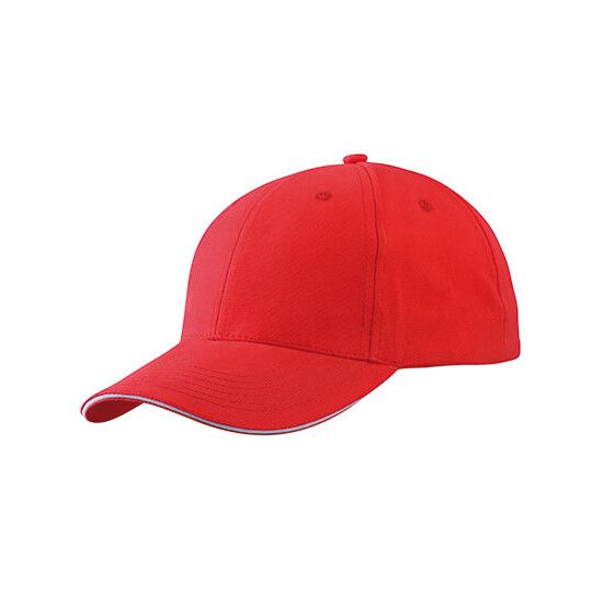 Light Brushed Sandwich Cap - red - white-540