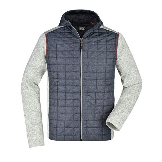 Men´s Knitted Hybrid Jacket - light melange - anthracite melange-826