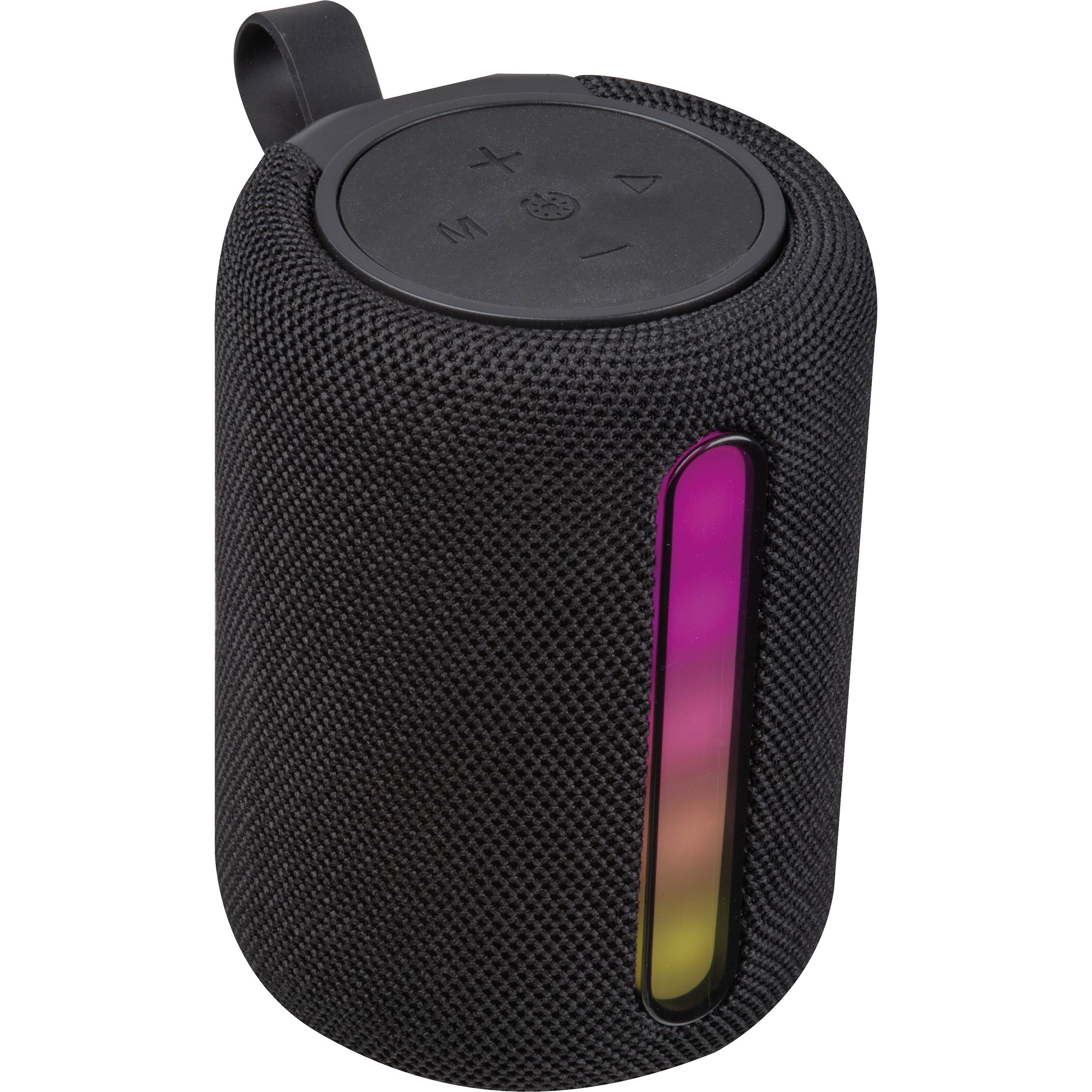 Lautsprecher mit LED Licht, rund - schwarz-650