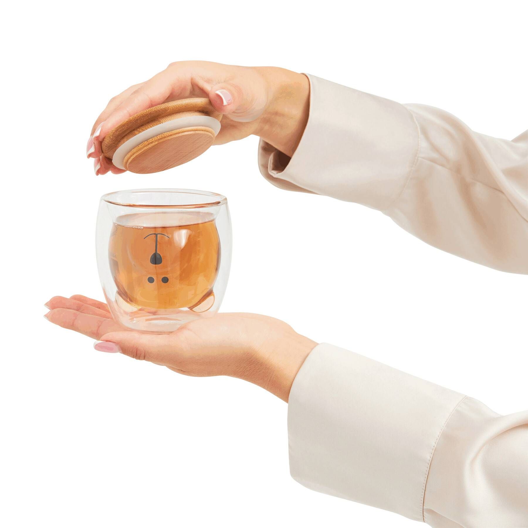 Glas BAMBOO BEAR - braun - transparent-29
