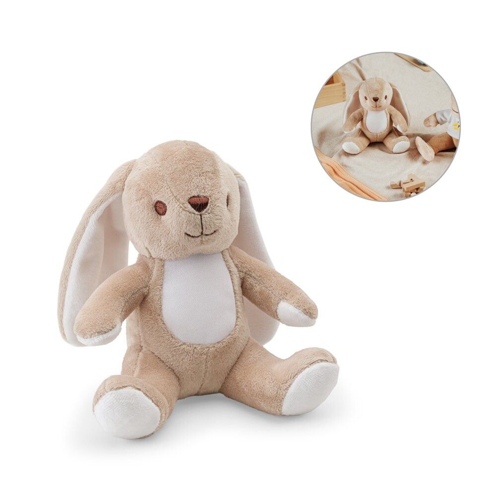 BUGS Plüschtier aus Polyester in Form eines Hasen, mit Stoff, der sich zur Personalisierung eignet - beige-375