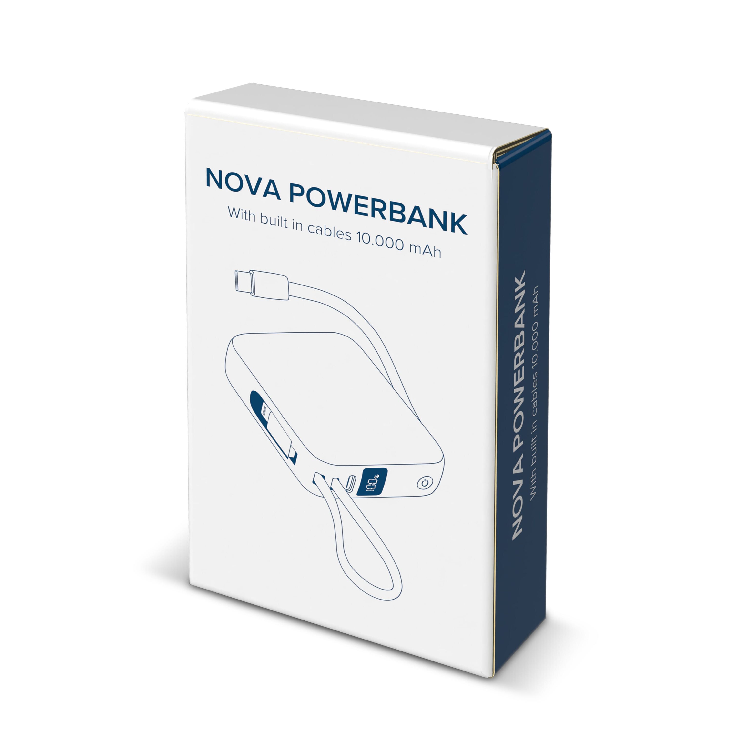 Nova Powerbank 22,5 W Power Delivery mit integrierten Kabeln 10.000 mAh - dunkelgrau-798