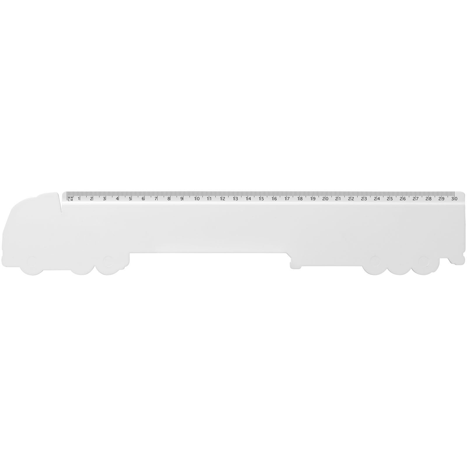 Tait 30 cm LKW-förmiges Lineal aus Recycling-Kunststoff - weiss-333