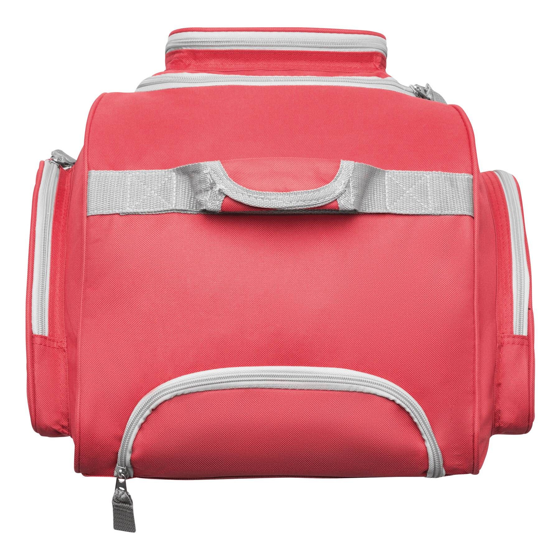 Trolley-Reisetasche 9P - grau - rot-432