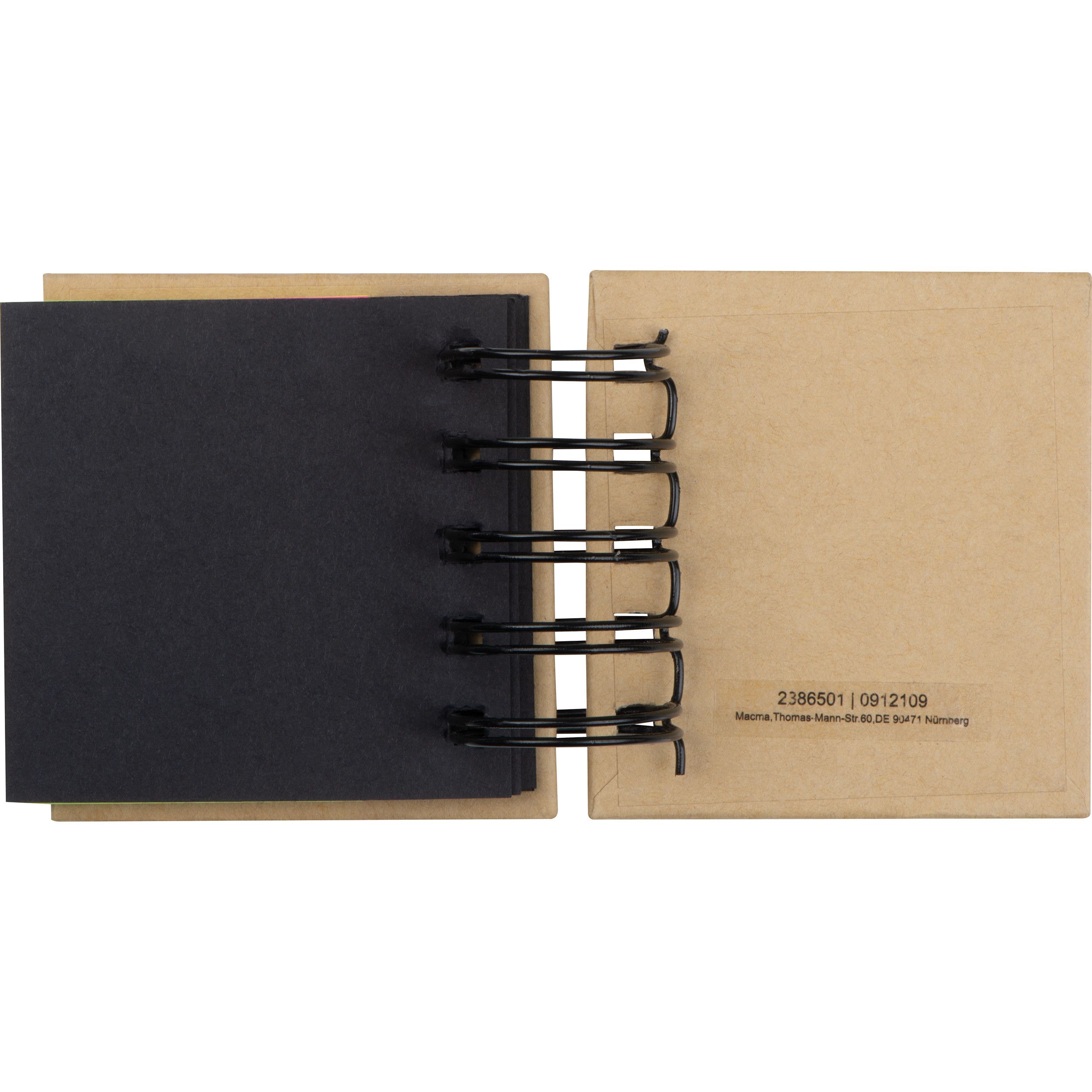 Kleines Ringbuch mit Haftmarkerstreifen und Haftnotizen - braun-967