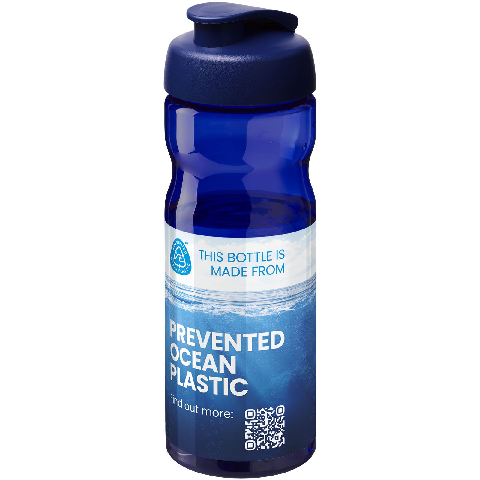 H2O Active Eco Base 650 ml Sportflasche mit Klappdeckel - blau-898