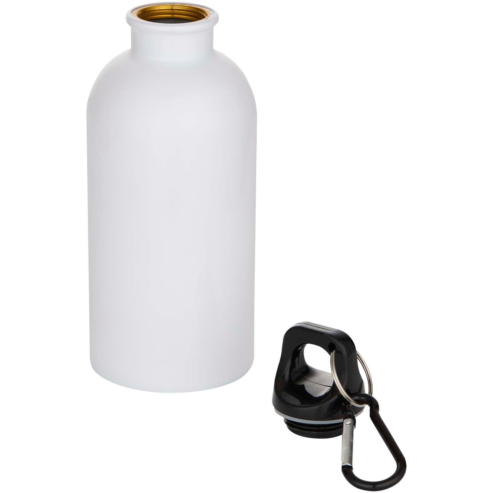 Oregon 400 ml RSC-zertifizierte einwandige Sublimation Trinkflasche aus recyceltem Edelstahl mit Karabinerhaken - weiss-126