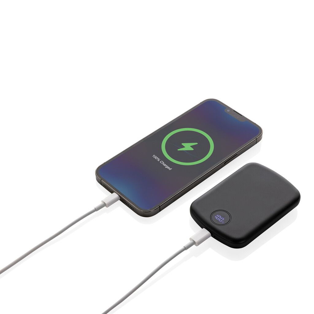 MagBoost 5.000mAh magnetische Powerbank aus RCS rec. Plastik - schwarz-638