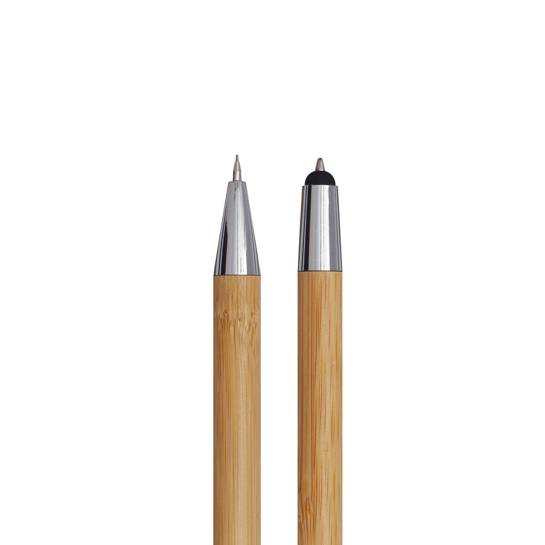 Schreibset DOUBLE BAMBOO - braun - silber-315
