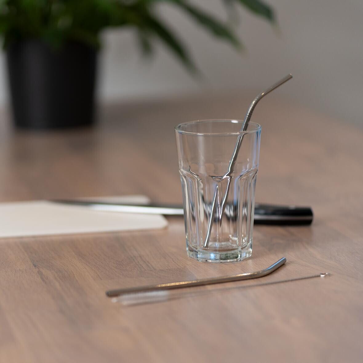 Strohhalm-Set Steel - silber - natur-928
