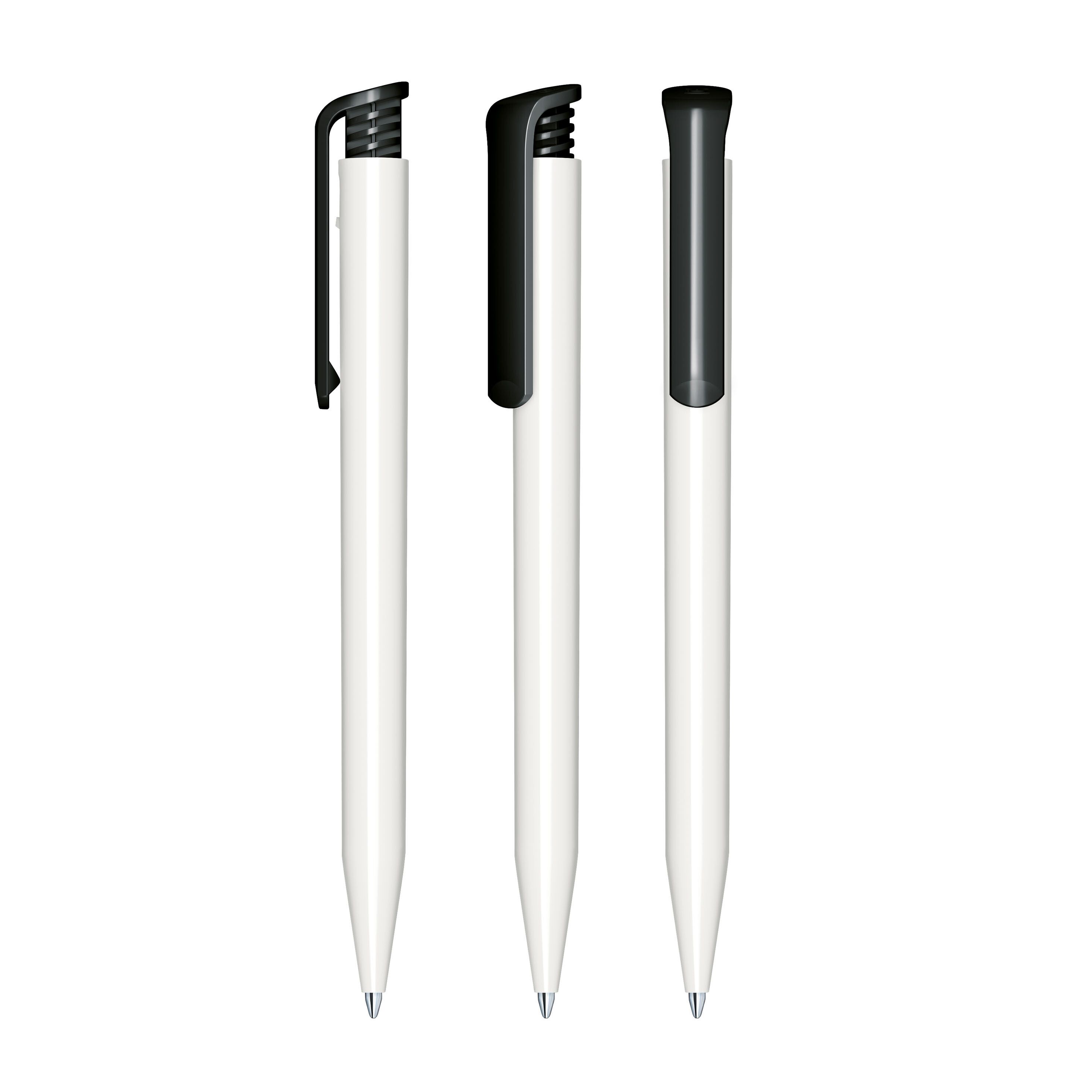 Super Hit Polished Basic Druckkugelschreiber - weiß - schwarz-993