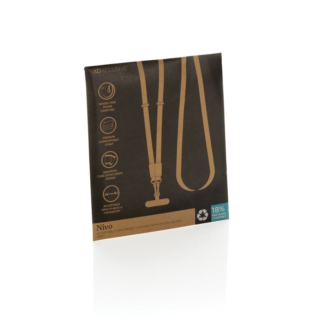 Nivo Crossbody-Handyband aus RCS recyceltem PET - grau-277