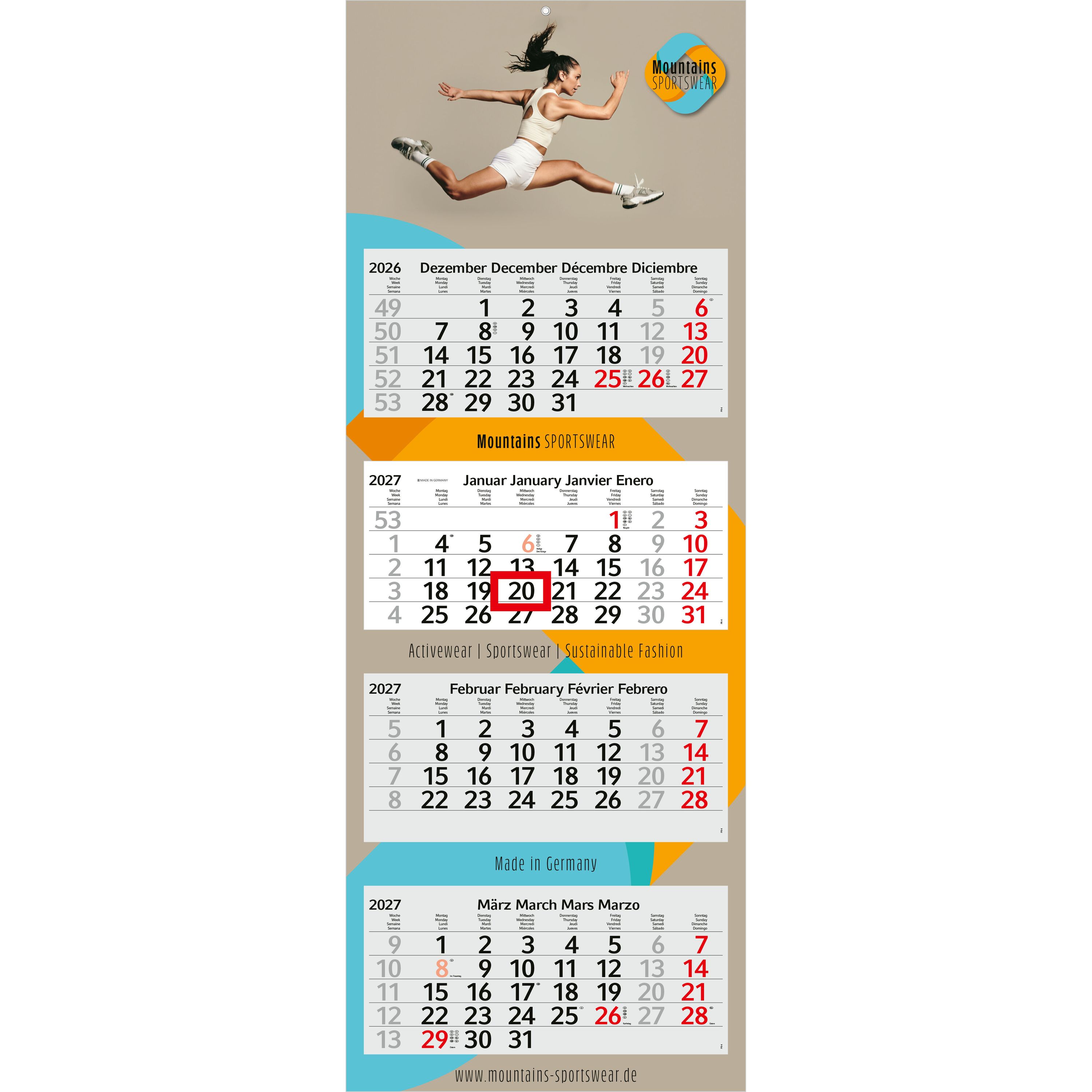 4-Monatskalender Mehrblock Profil 4-415