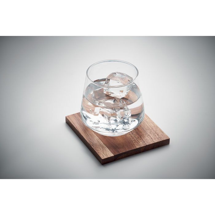 Glas mit Untersetzer DRINKS - transparent-933