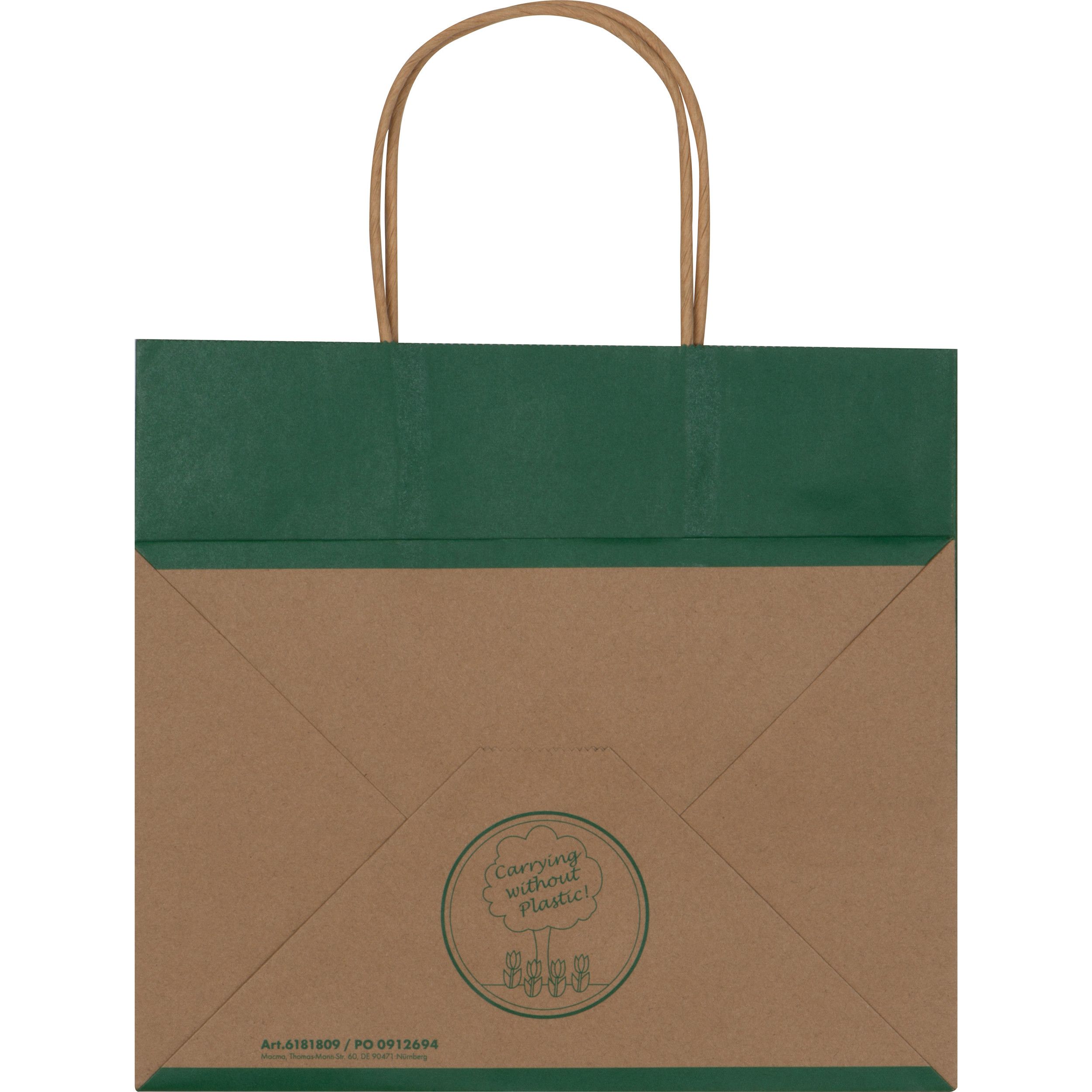 Recycelte Papiertasche klein - grün-222