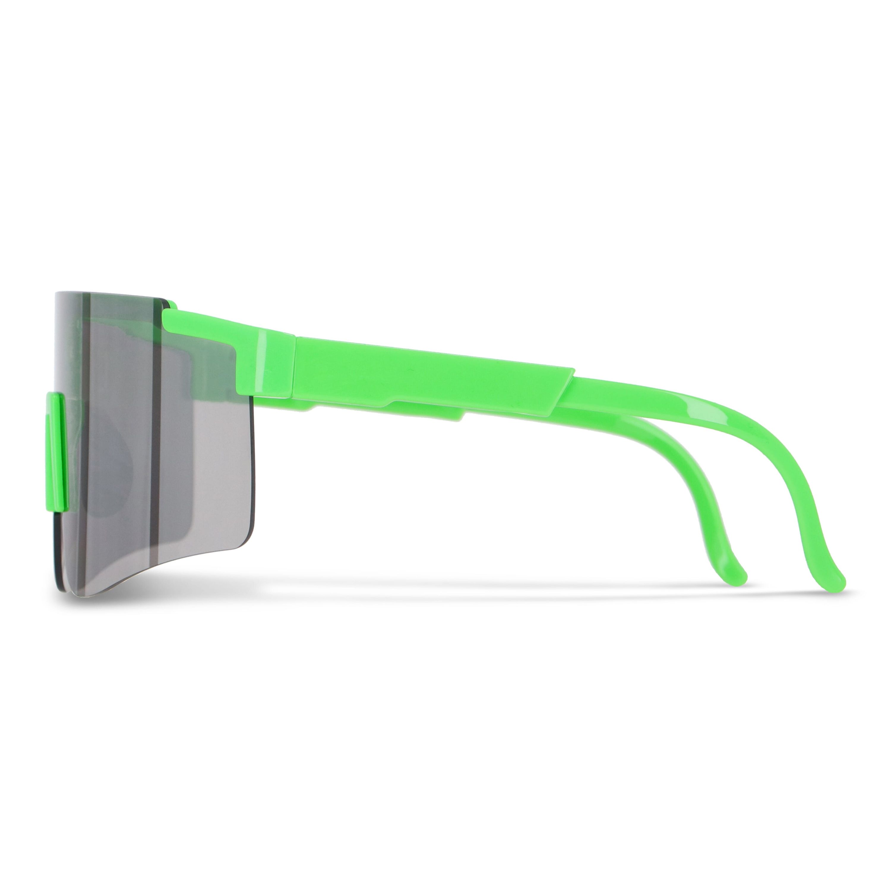 Tom R-PC Sport-Sonnenbrille mit verspiegelten Gläsern UV400 - neon sortiment  -  grün-649