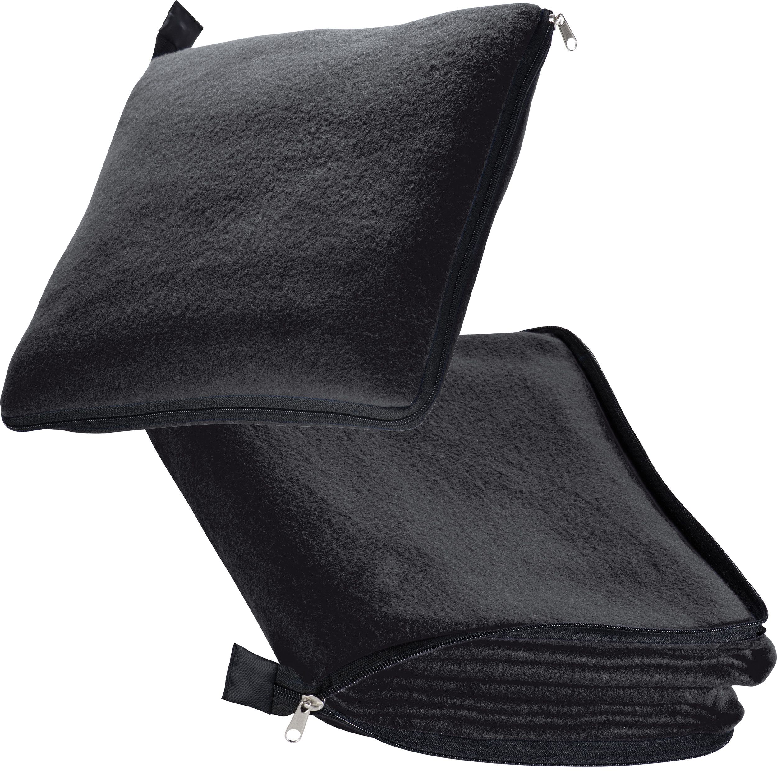 2in1 XL-Fleece-Decke/Kissen Radcliff - schwarz-689