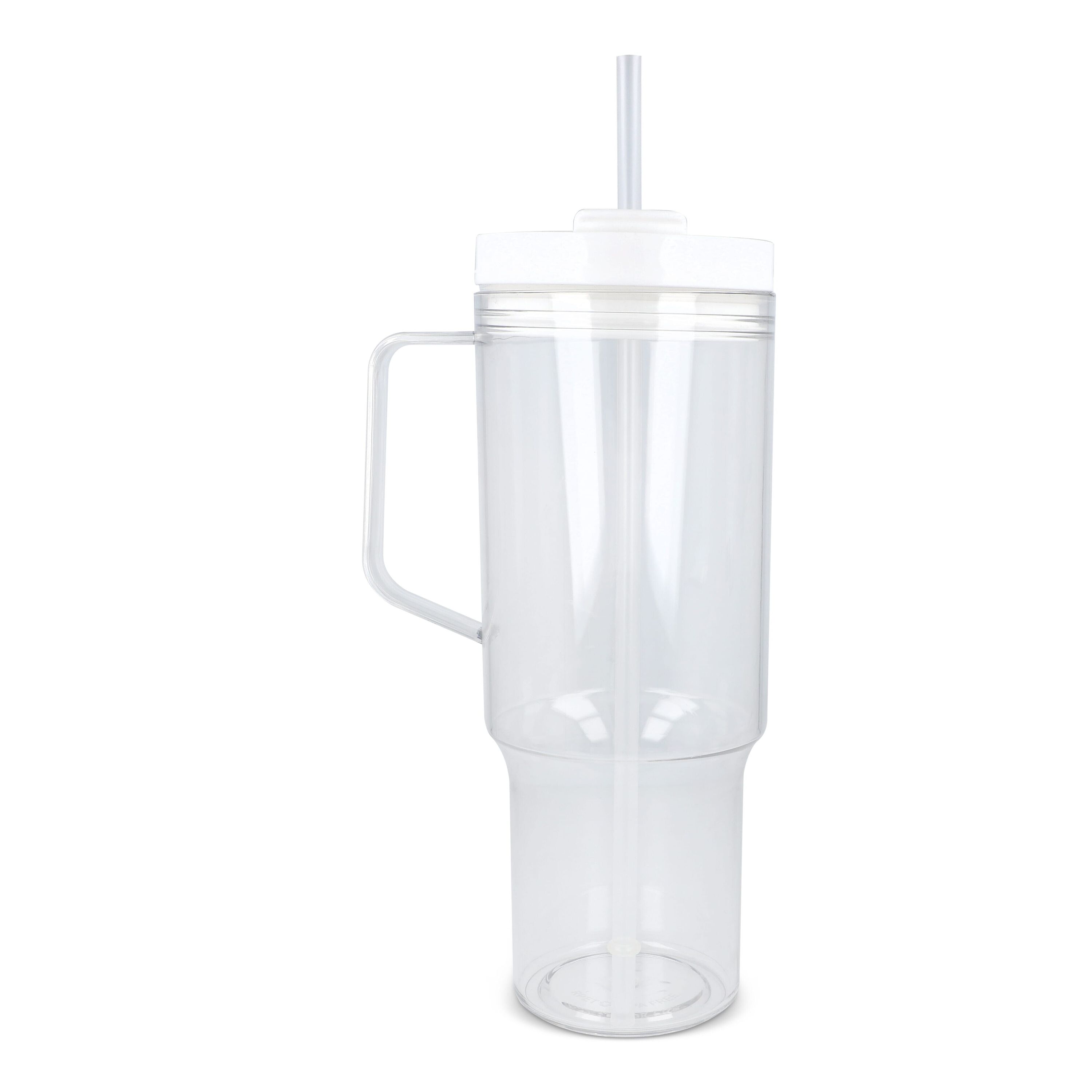 Miami Becher mit Henkel transparent 1,2 l R-PET - transparent  -  weiss-595