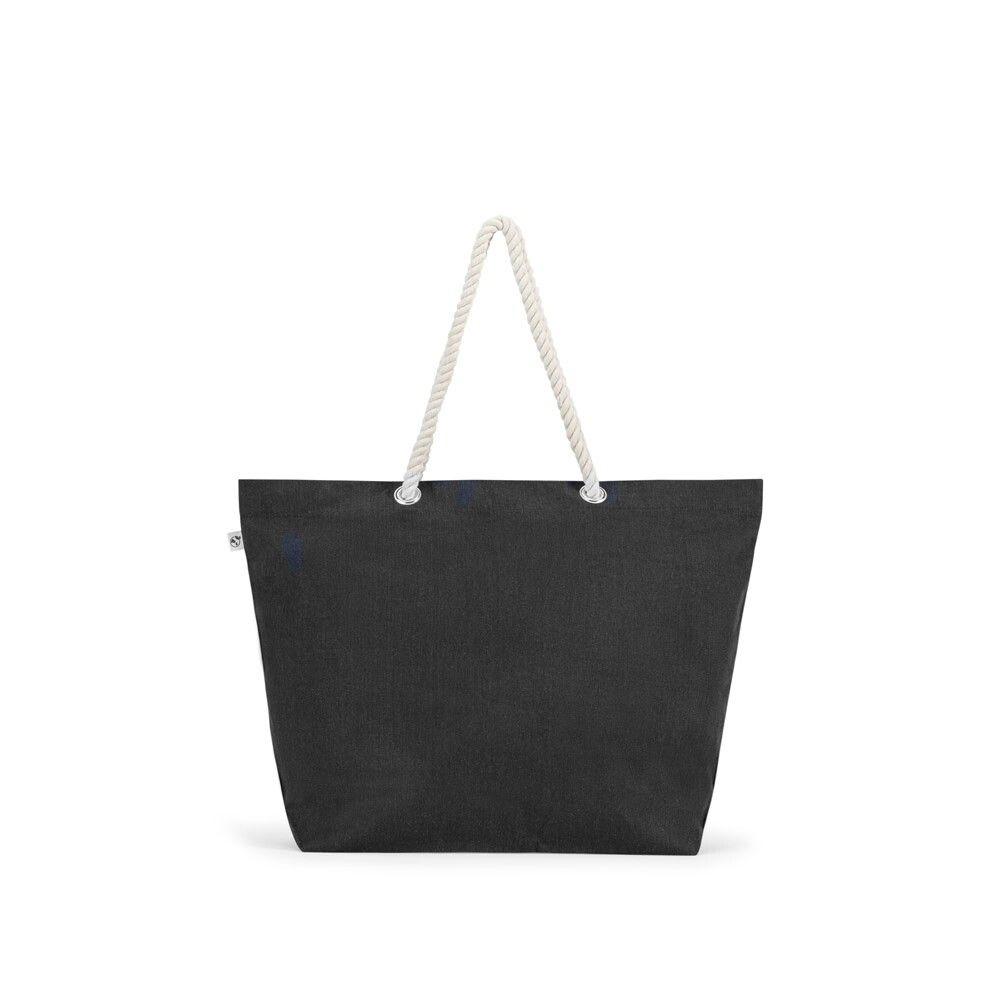 ATHENS Strandtasche aus recycelter Baumwolle (70 %) und recyceltem Polyester (30 %) (220 g/m²) - schwarz-212