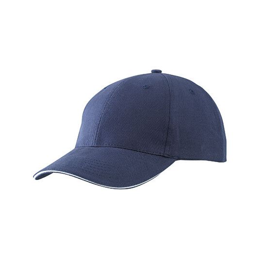 Light Brushed Sandwich Cap - navy - white-47