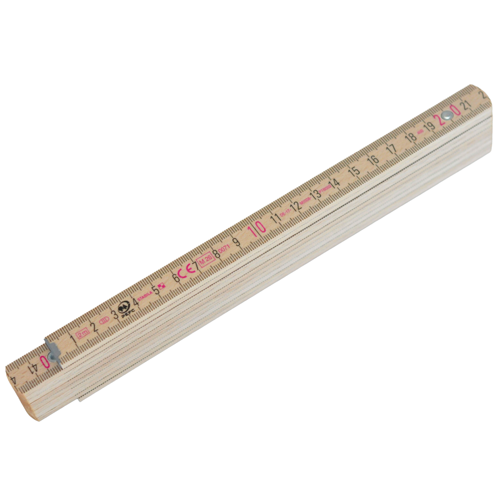 STABILA Holz-Gliedermaßstab 407N - 2 Meter - natur-502