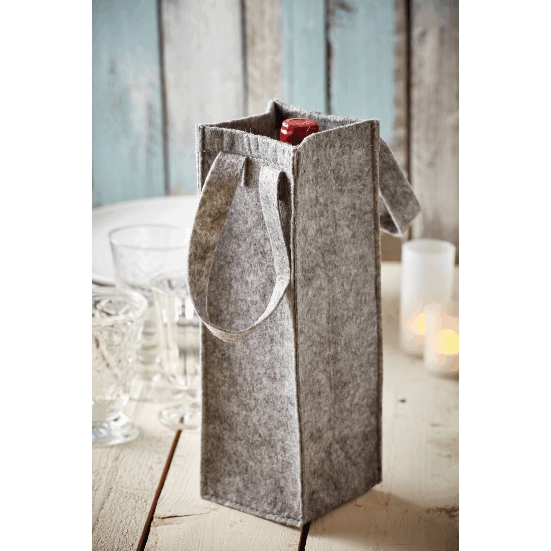 Filz-Flaschentasche CABERNET - grau-297