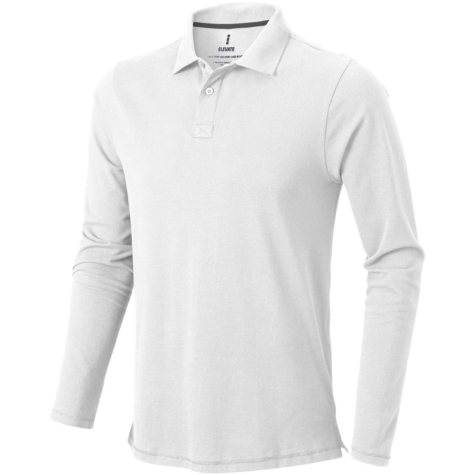 Oakville Langarm Poloshirt für Herren - weiss - L-253