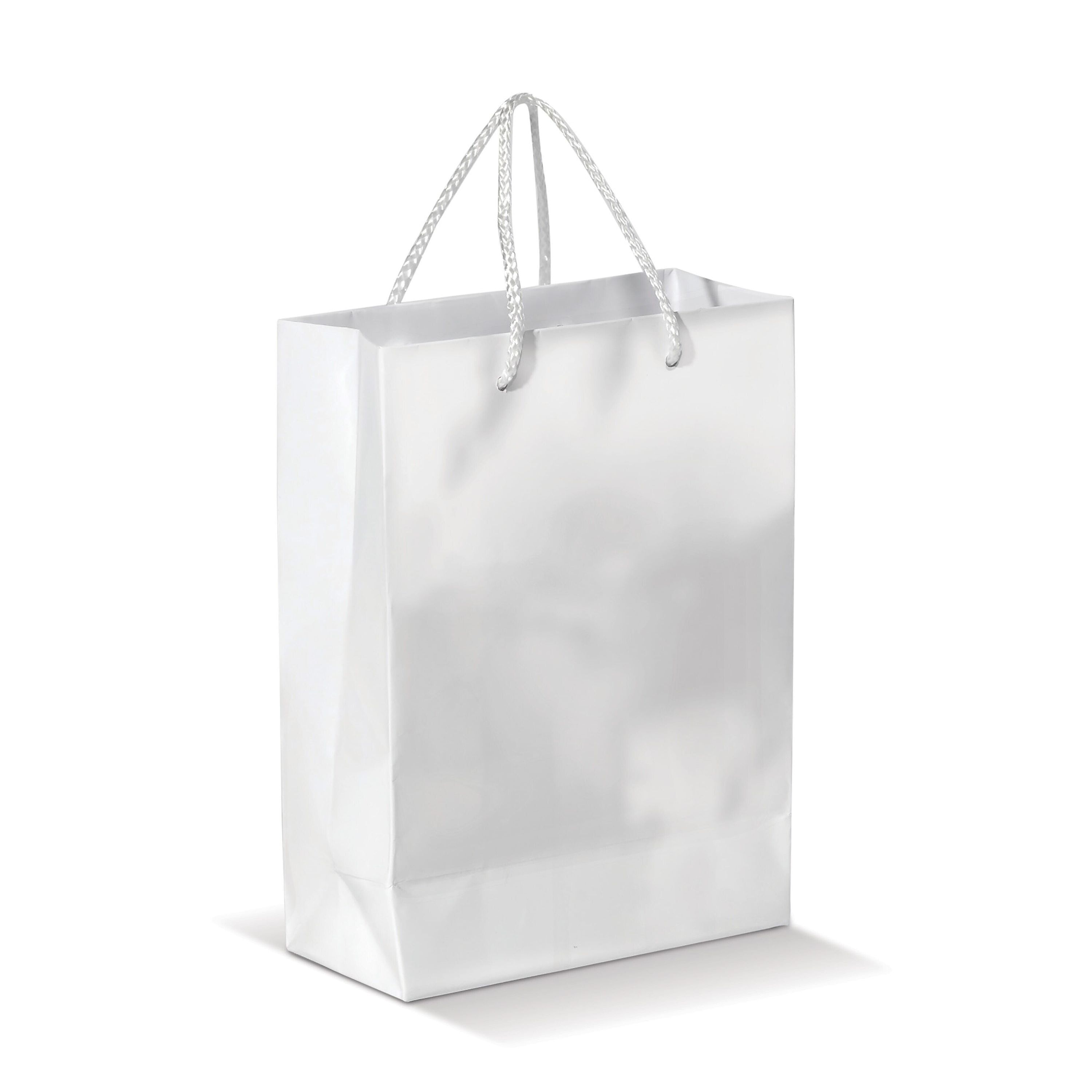 Laminierte Papiertasche, klein - weiss-19