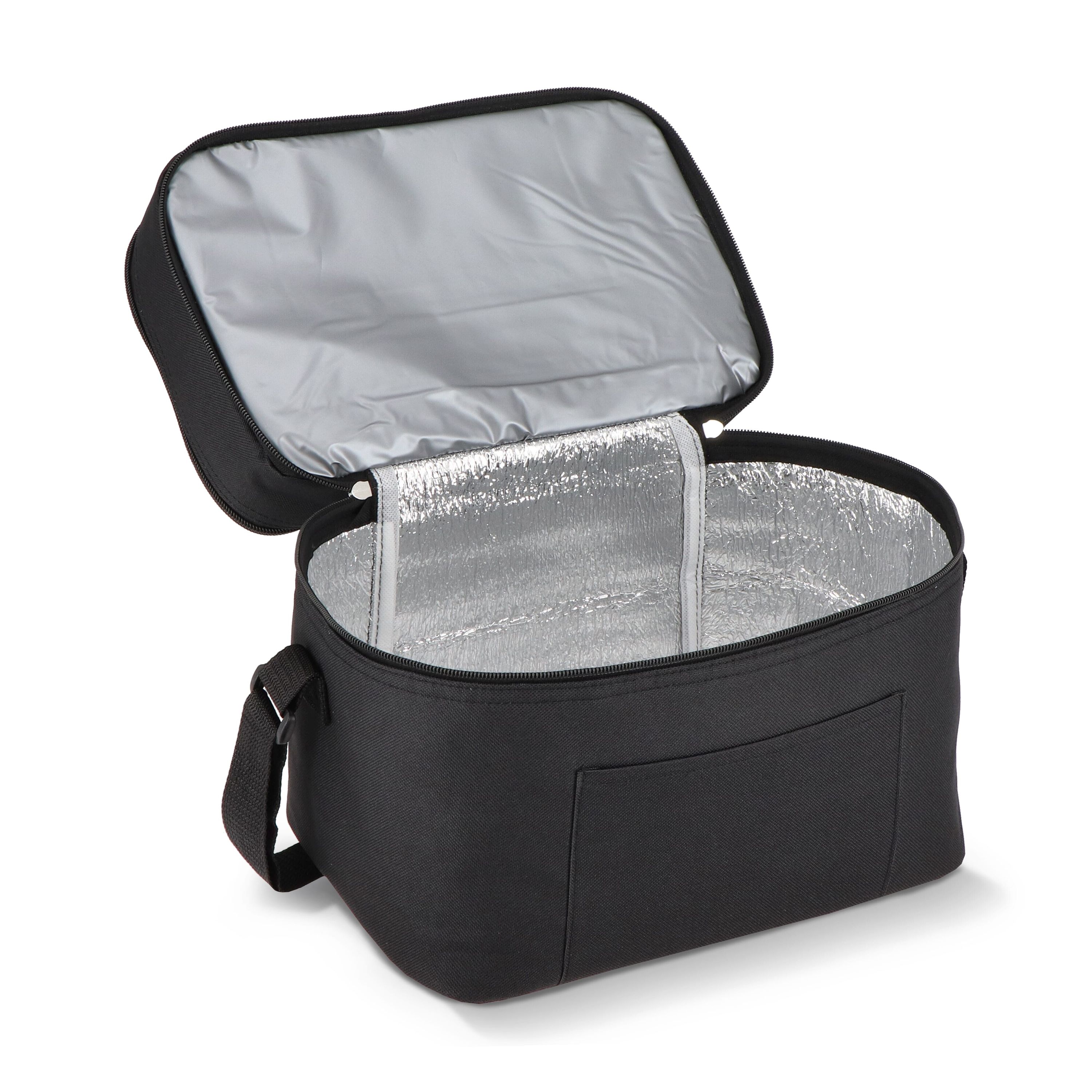 R-PET 600D Doppelfach-Kühltasche 30 x 20 x 25cm 12L - schwarz-917