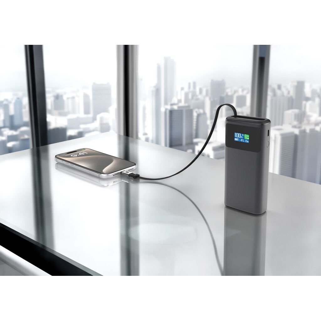 Quantum RCS Ultra-Fast 45W 10.000mAh Powerbank mit Display - grau-543