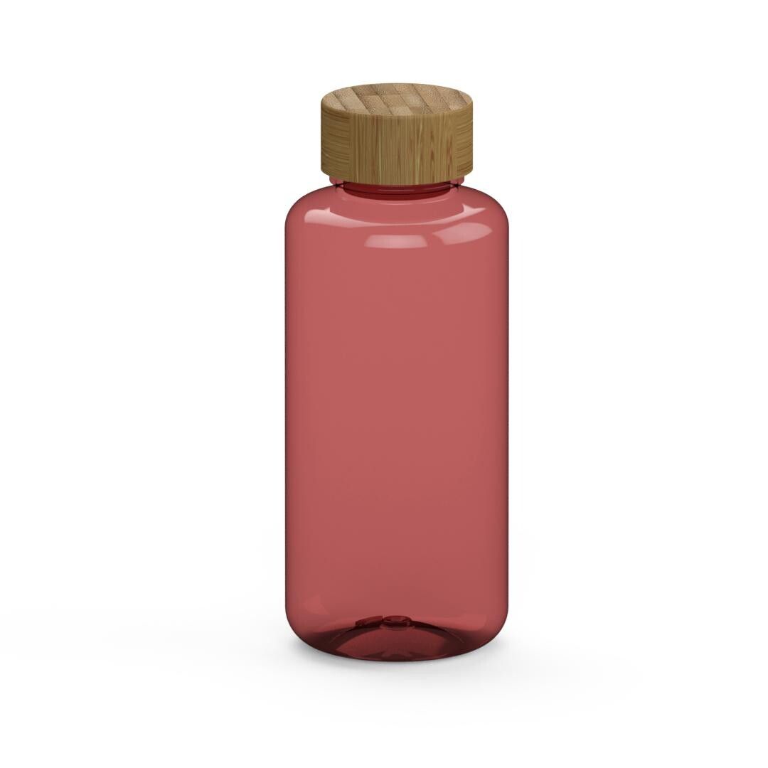 Trinkflasche Natural, 1,0 l - transparent-rot-744