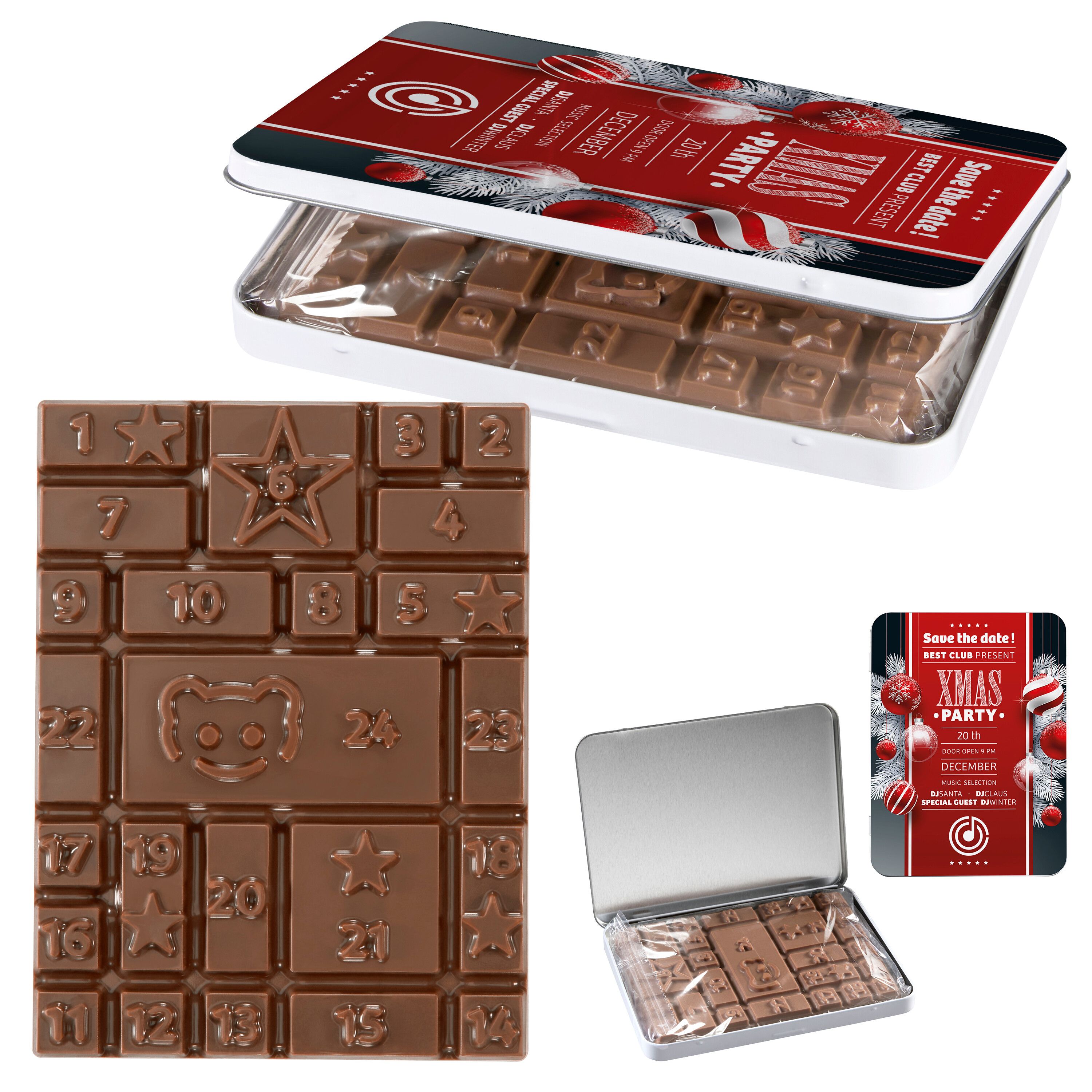 Adventskalender MINI Dekordose - Standard-Adventskalender-Schokoladentafel-15