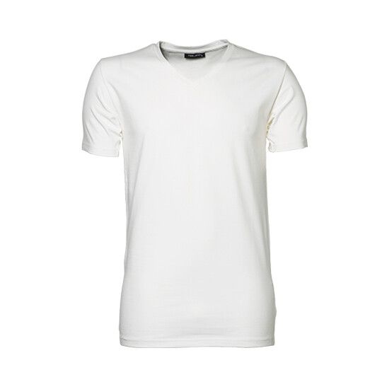 Stretch V-Neck Tee - white-674